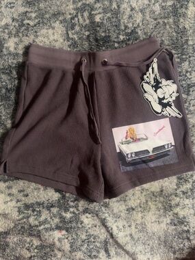 Boys Lie Dark Purple Waffle Knit Graphic Lounge Shorts